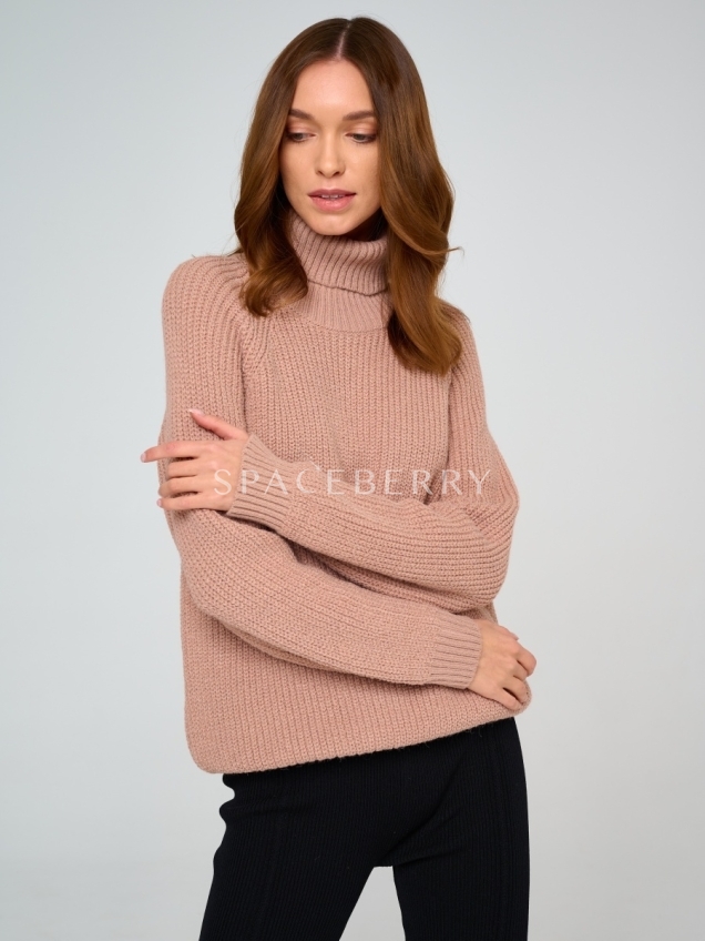 Женский вязаный свитер оверсайз, джемпер